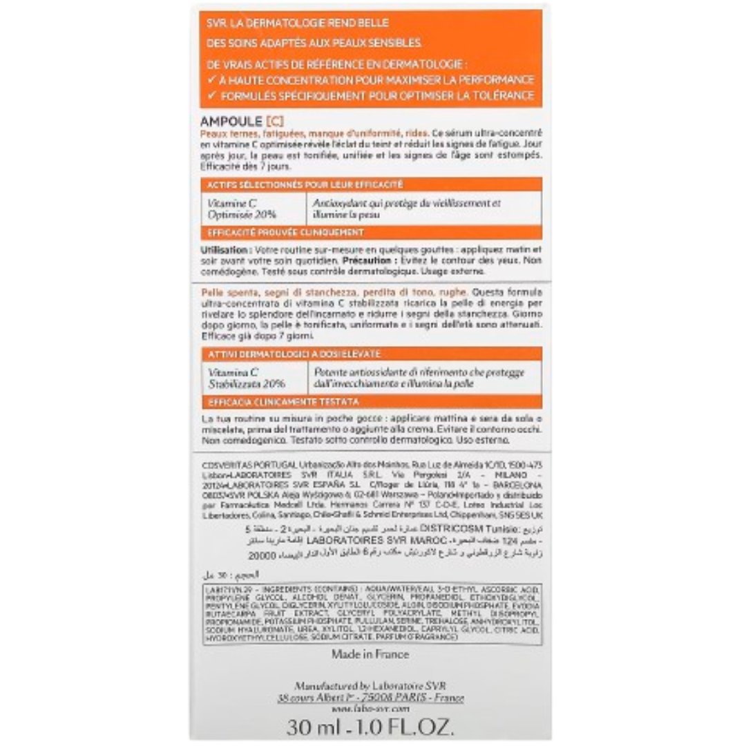 SVR Vitamin C, Brightening Face Serum with 20% Optimized 1 oz,
