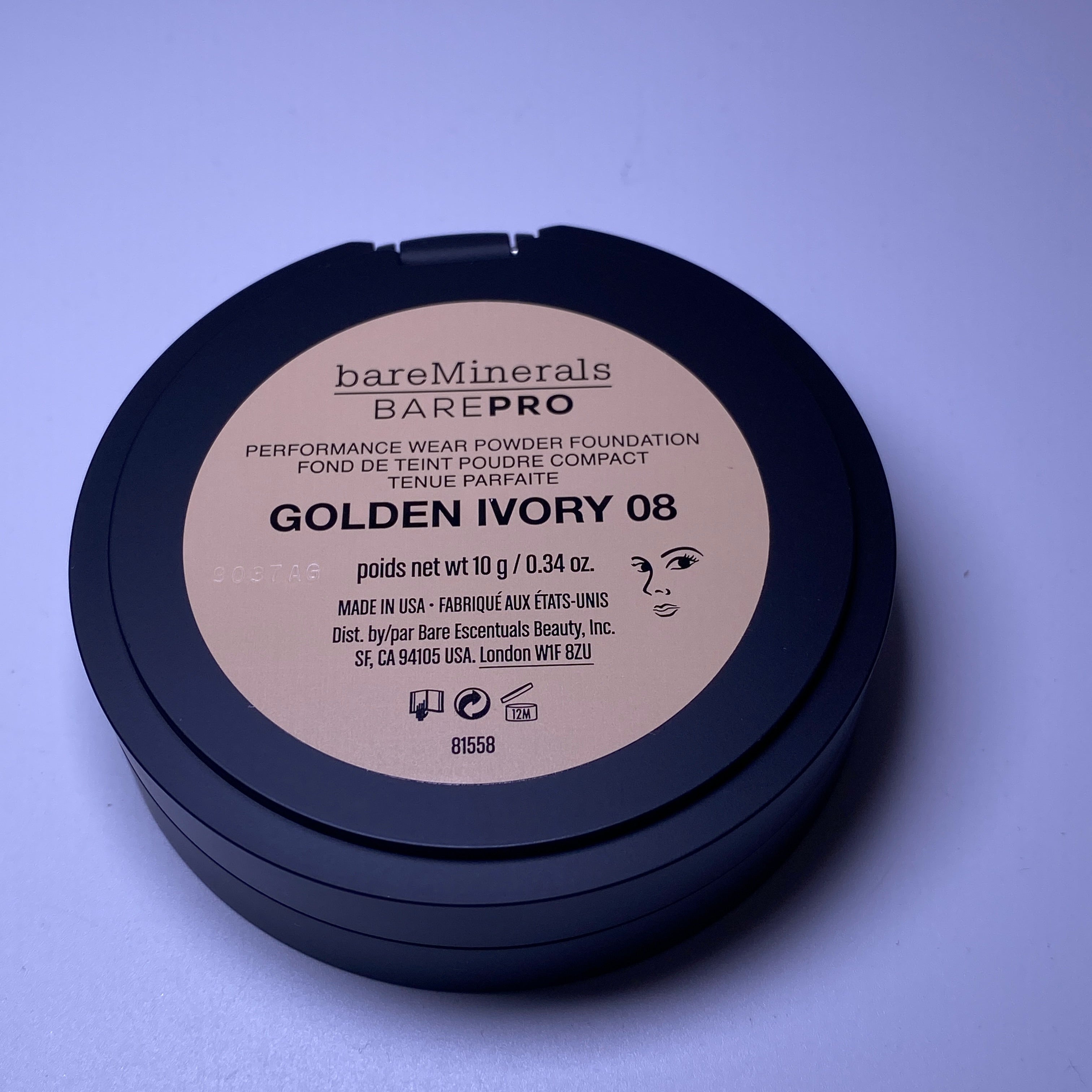 bareMinerals Barepro Performance Wear Powder Foundation - golden ivory 08