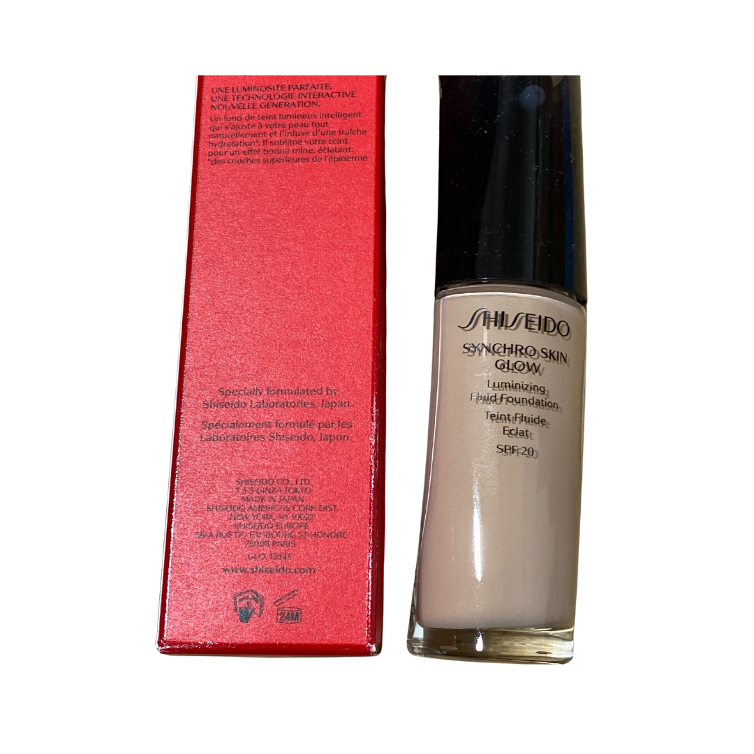 Shiseido Synchro Skin Glow Luminizing Fluid Foundation Spf 20, No.02 Rose 1 oz