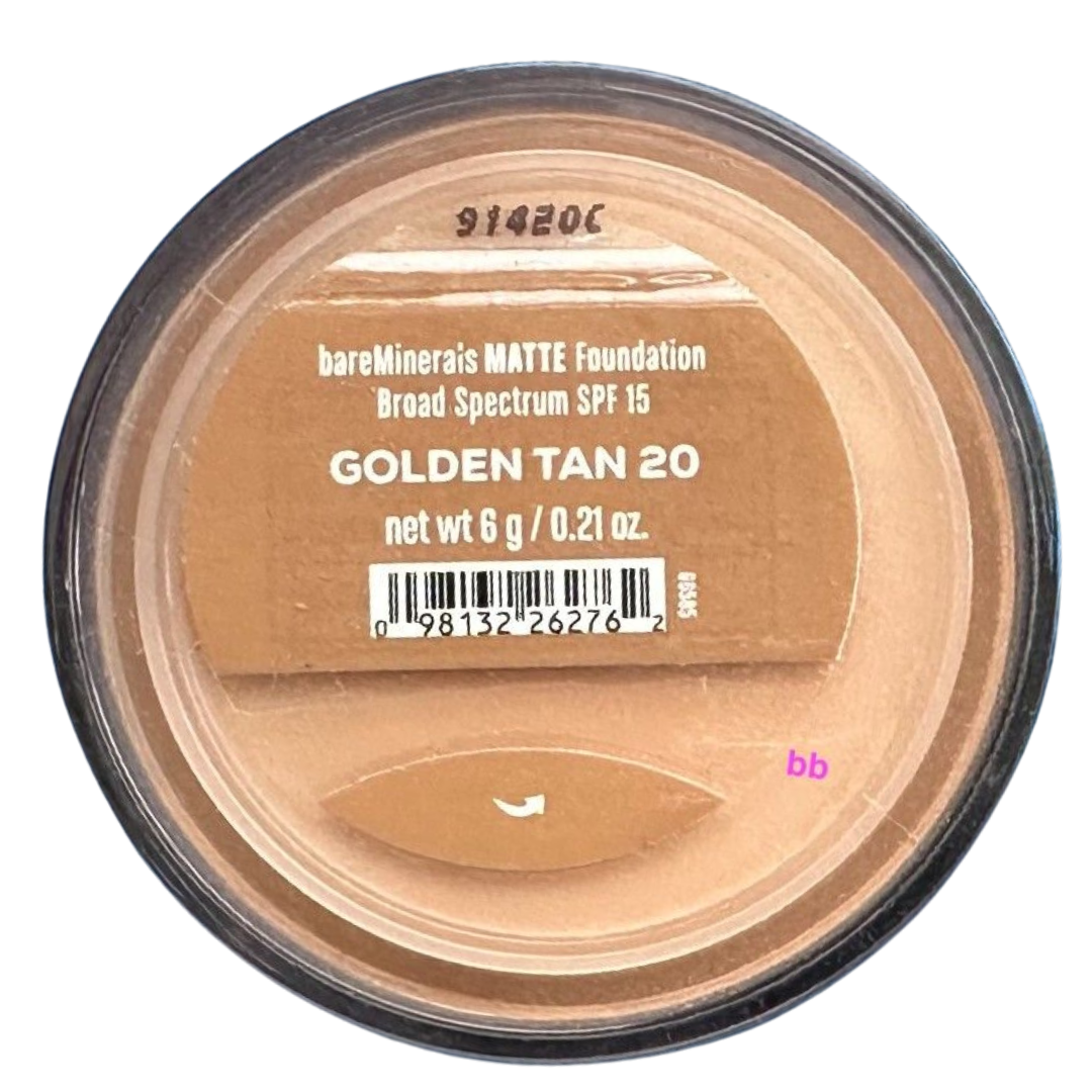 BareMinerals Matte SPF 15 Foundation Golden Tan 20 6g,